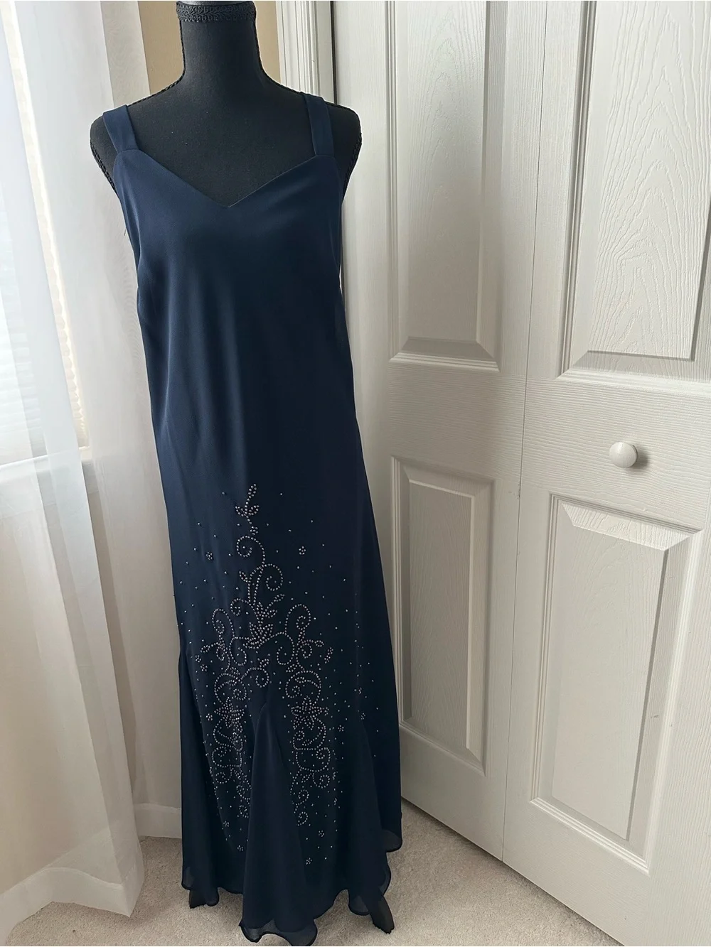 R&M Richards Mother of the Bride Navy Dress with Jacket - Picture 3 of 9